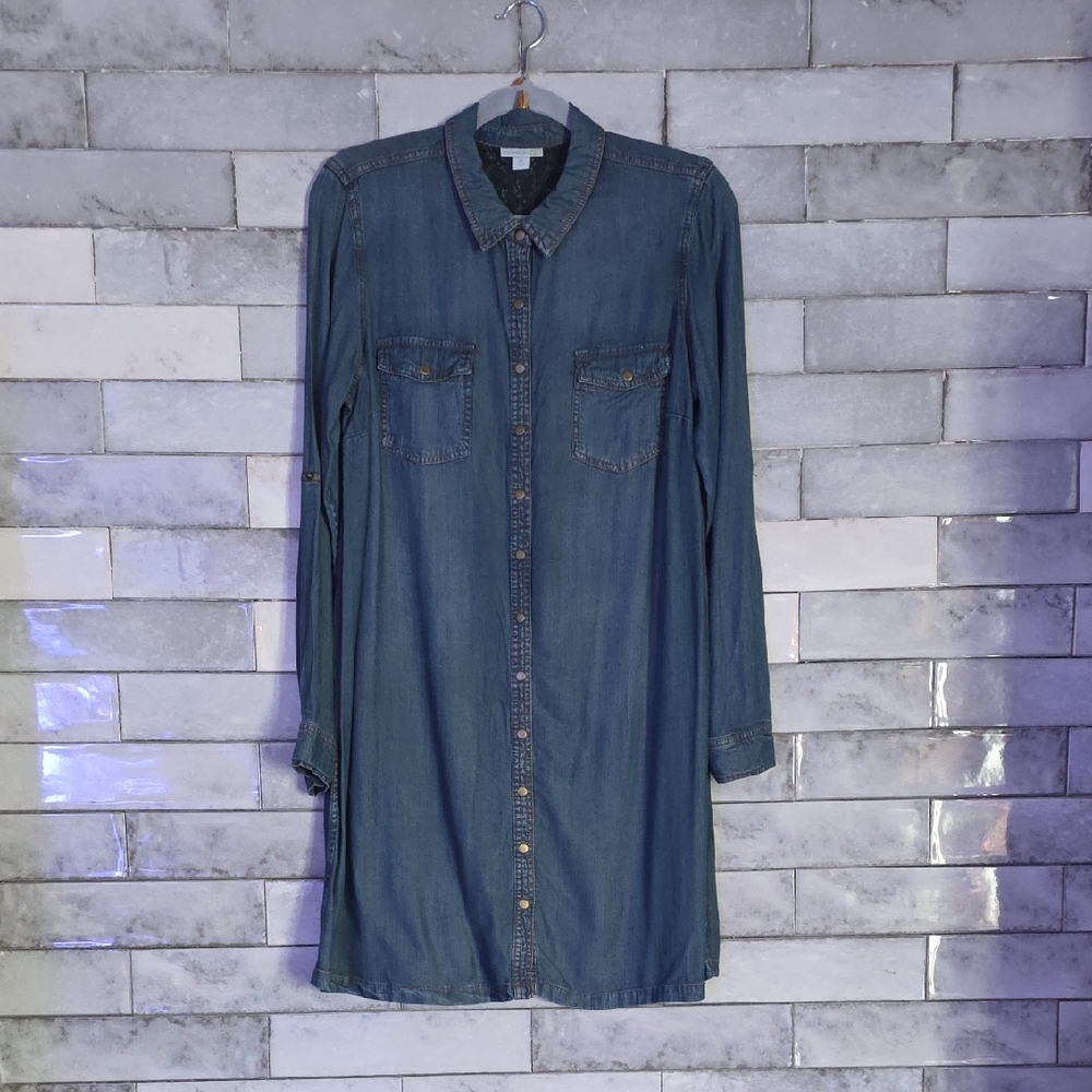 Westport 1962 Blue Long Sleeve Denim Dress Size Medium